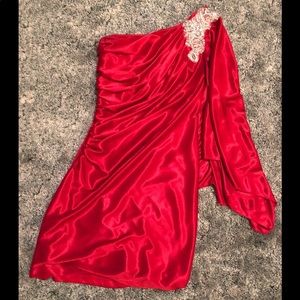 Red mini cocktail dress